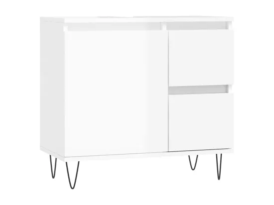 Armoire de salle de bain blanc brillant 65x33x60 cm