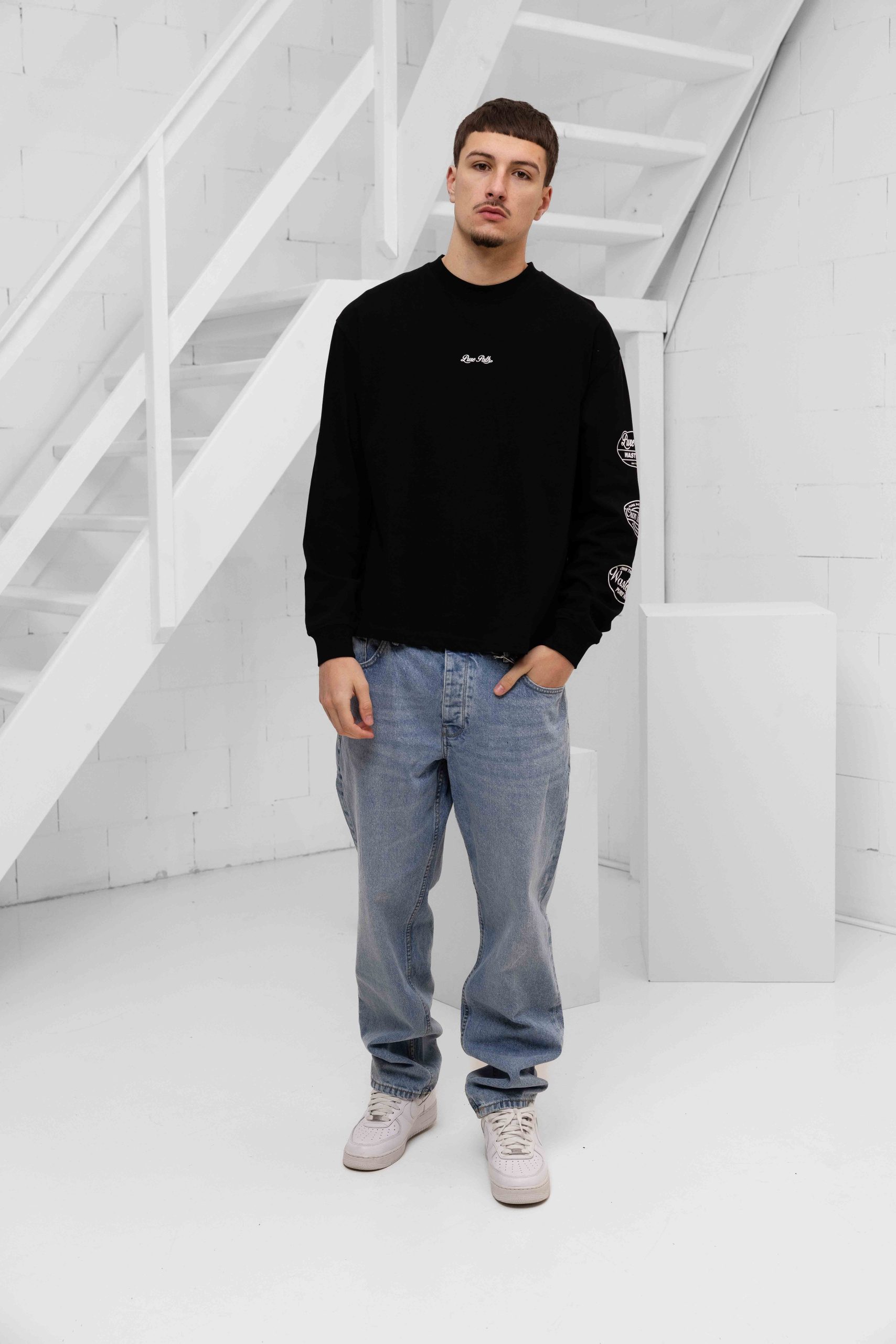 Pure Path Wasteland Patches Longsleeve T-Shirt Heren Zwart