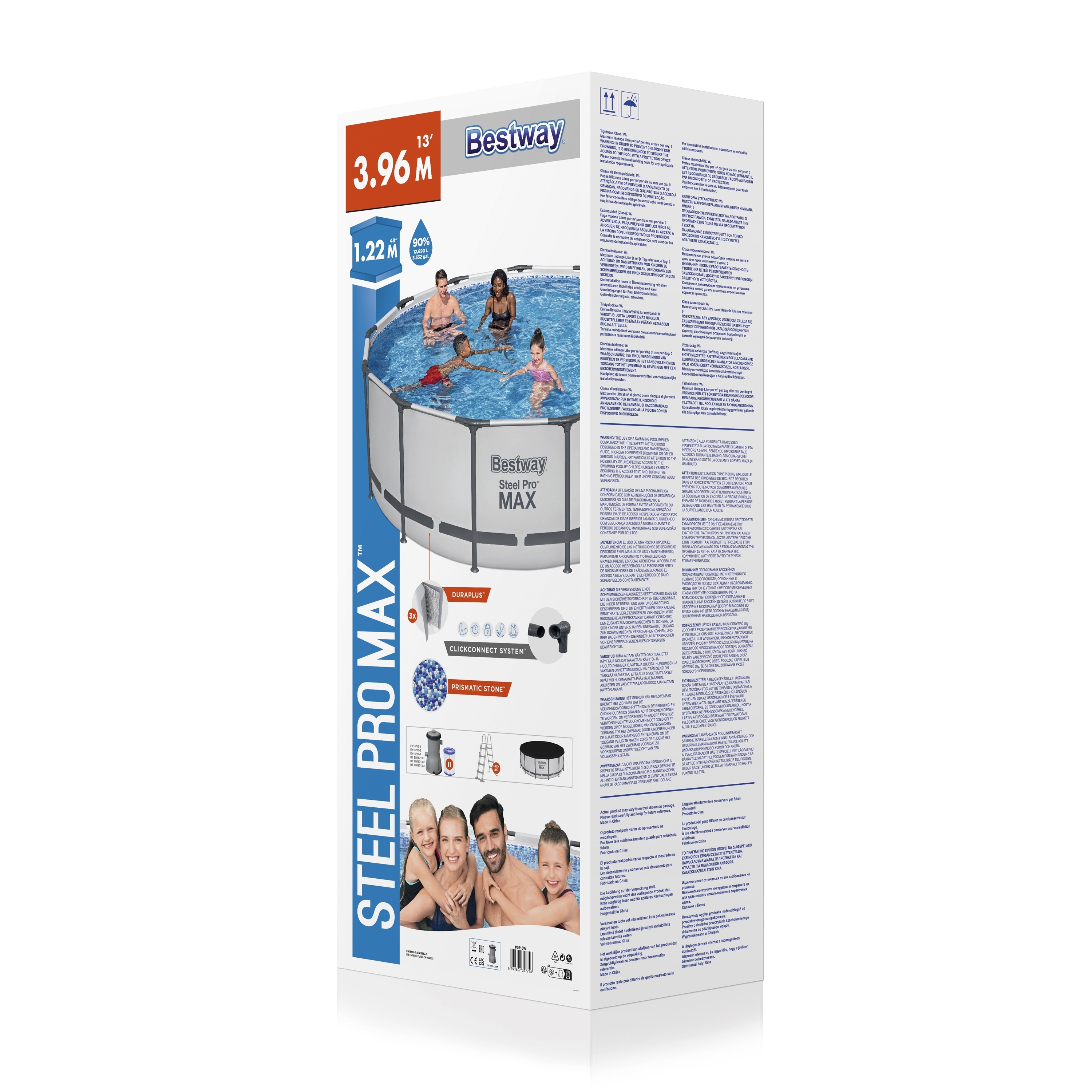 Bestway Pool Komplett-Set hellgrau 396 x 122 cm