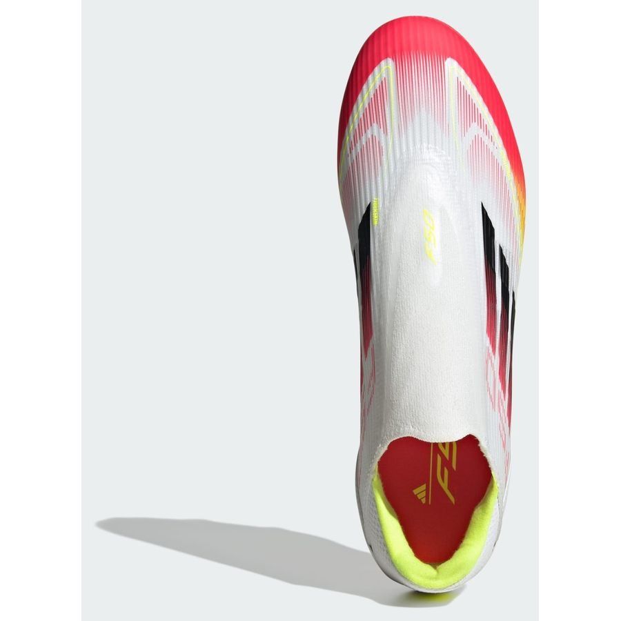 adidas F50 League Laceless FG/AG Pure Victory - Blanc/Noir/Jaune