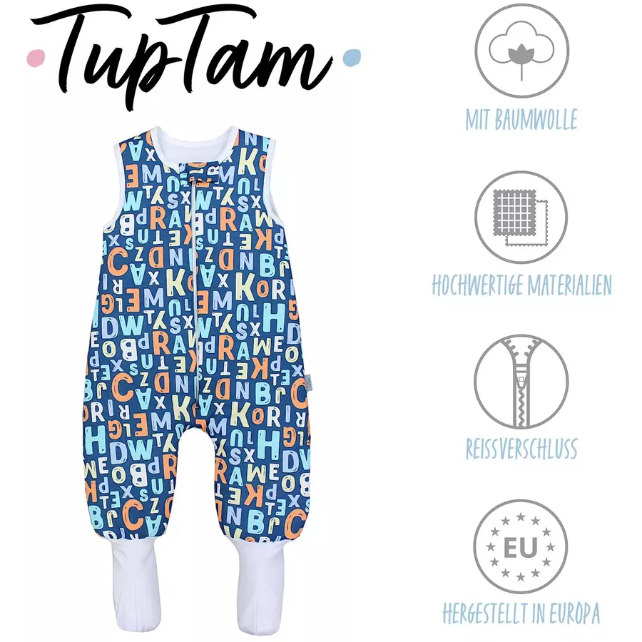 TupTam Baby Winter Schlafsack mit Beinen und Füßen blau Modell 1