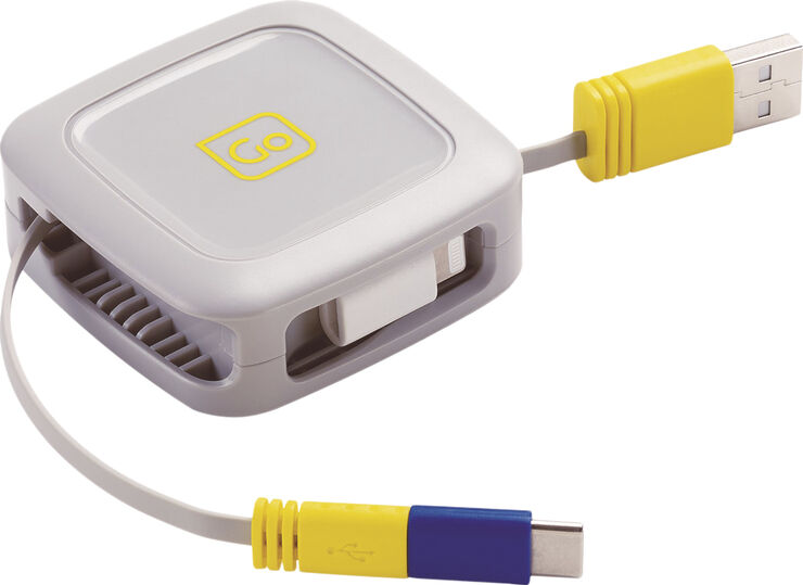 Go Travel 3 in 1 Retractable Connector Cable 1M White