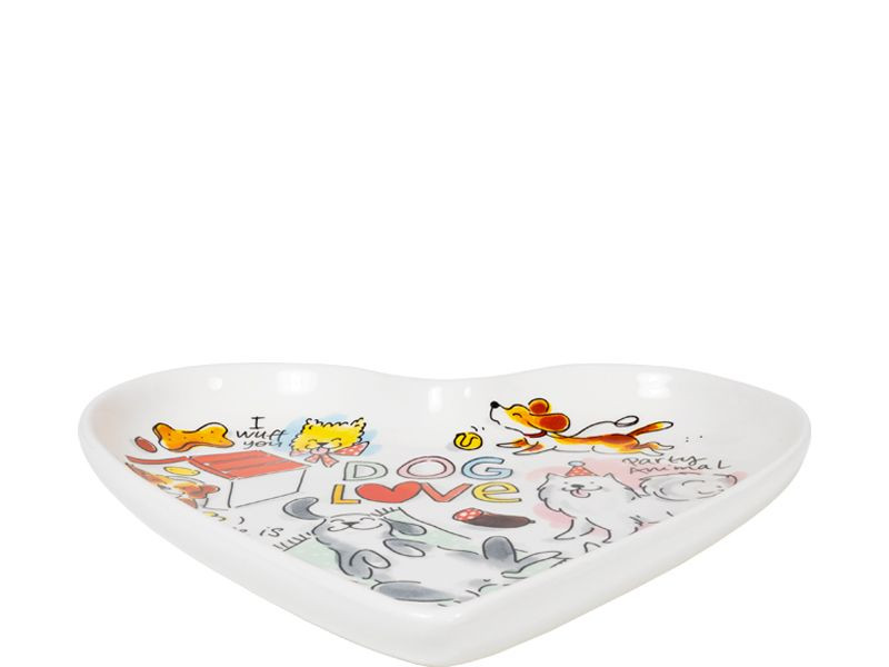 Hartvormig Bord 22cm Dier Dog Love