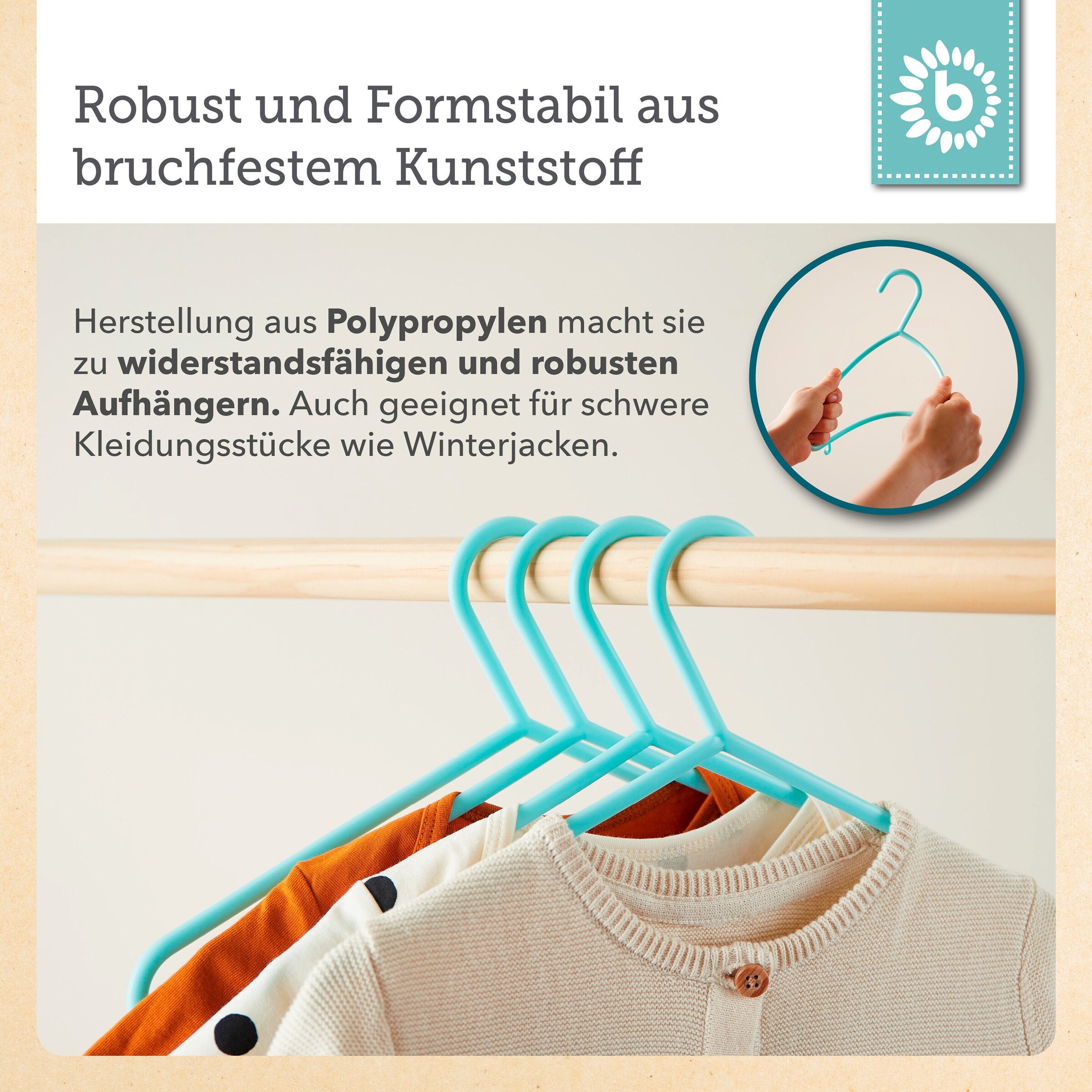 Bieco Kleiderbügel Kinder 16 St. Türkis Türkis