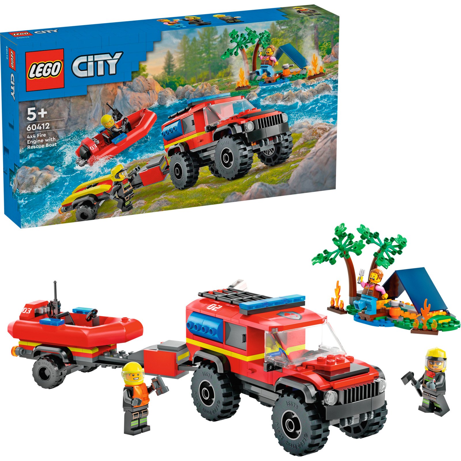 LEGO City Feuerwehrgeländewagen mit Rettungsboot 60412
