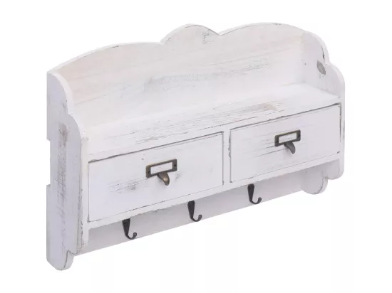 Porte-manteau mural Blanc 50x10x34 cm Bois