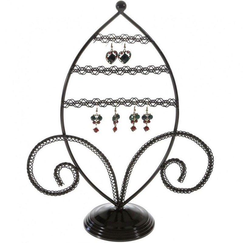 Porte bijoux porte boucle d'oreille amande Noir