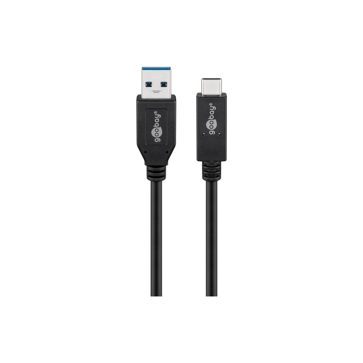 Goobay USB-C™-kabel USB 3.2 Gen 2, 3 A, 0,5 m, svart