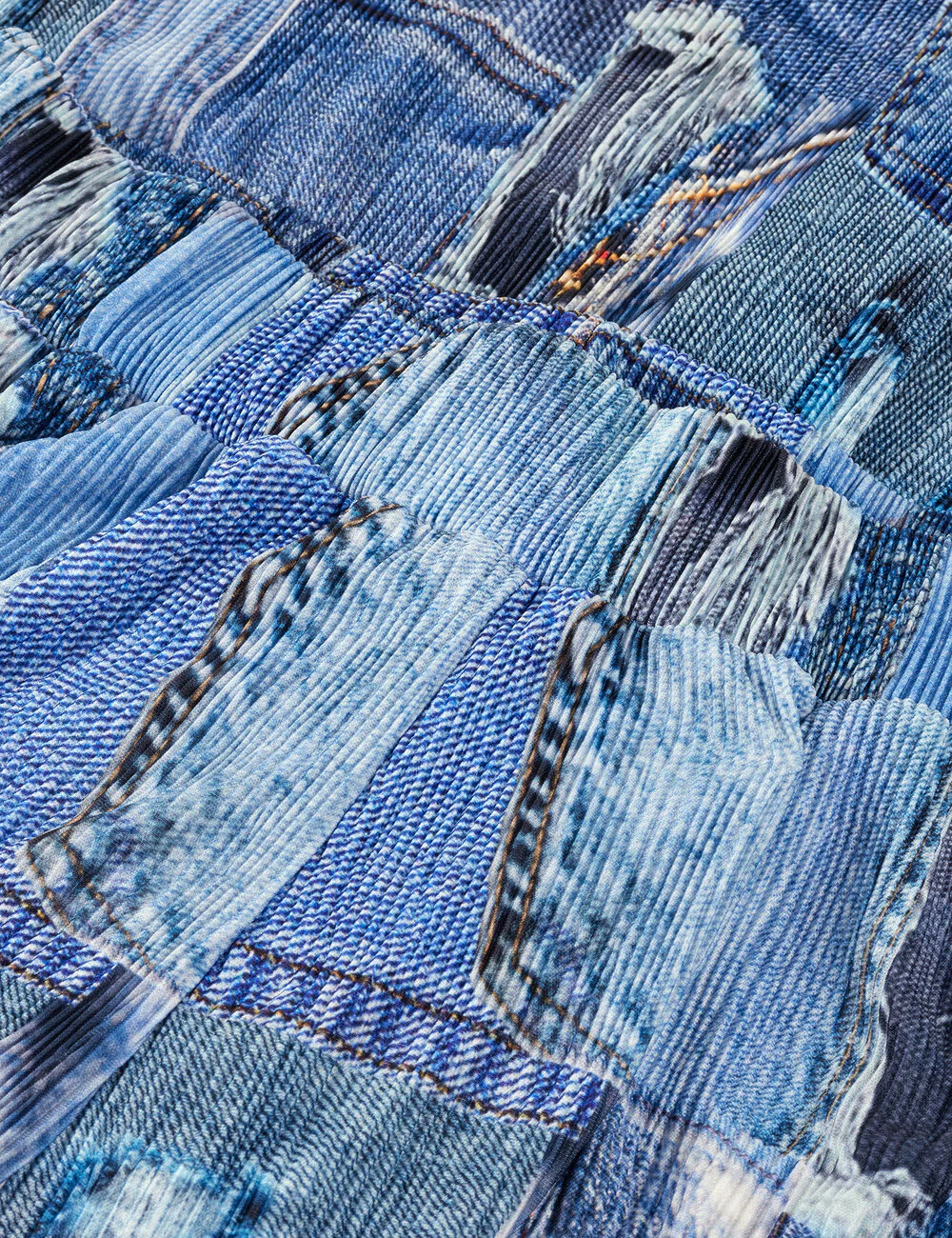 Mads Nørgaard  Luno Velo løse bukser - Denim Aop