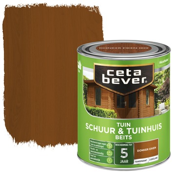 CetaBever Tuinbeits Schuur & Tuinhuis zijdeglans transparant donker eiken 750 ml