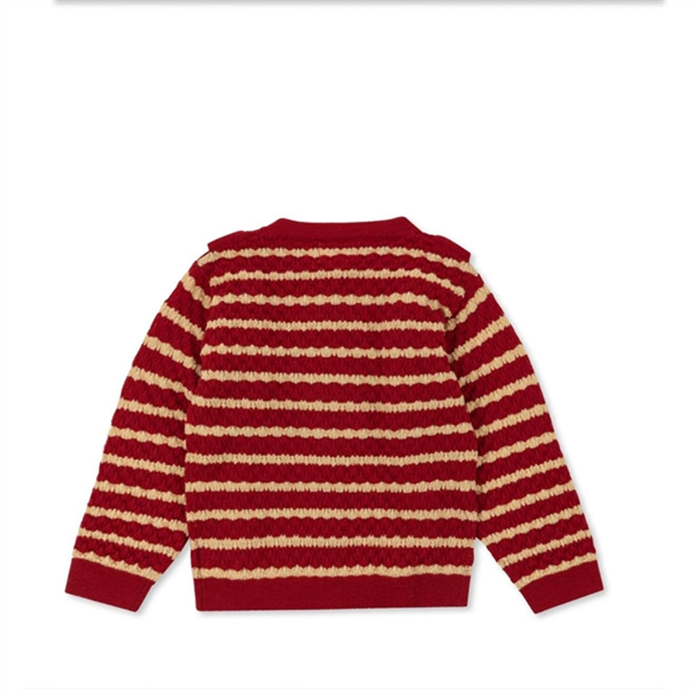 Jolly Stripe Cane Strik Frill Uld Cardigan