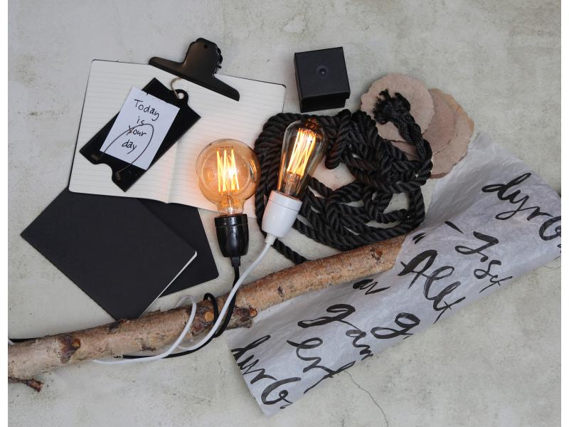 Star Trading Pendelleuchte GLAZE Weiss Pendelleuchte mit Textilkabel, Weiss