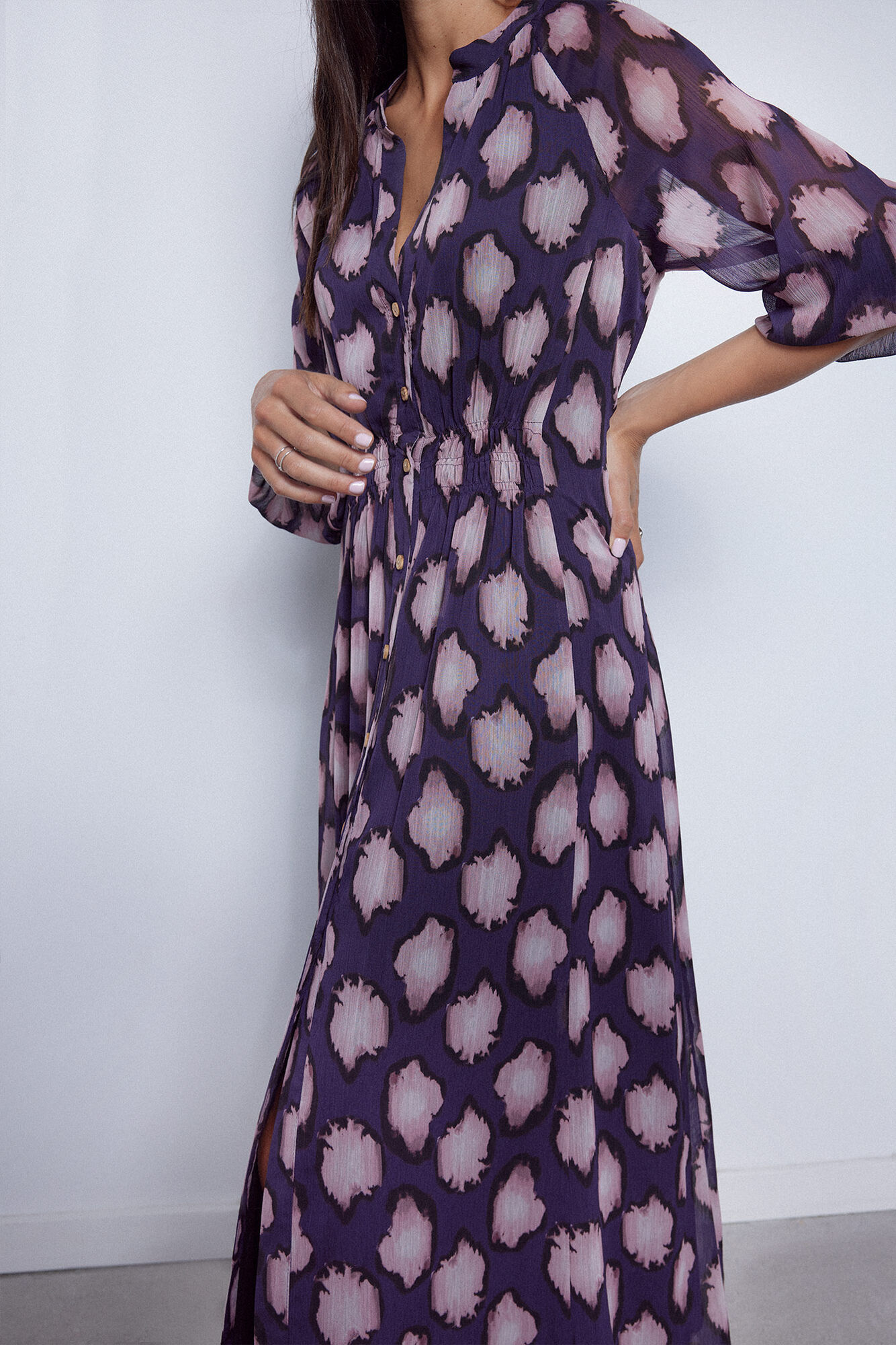 vestido com estampa ikat