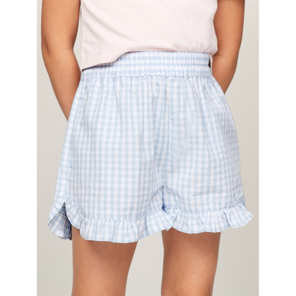 Køb Tommy Hilfiger Gingham Ruffle Shorts Breezy Blue Check