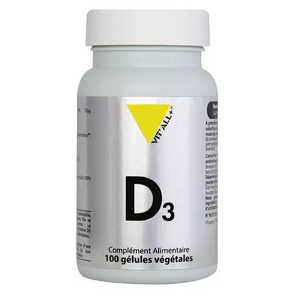 Vit'all+ Vitamina D3 - 800 UI (20 mcg) 100 cápsulas vegetais