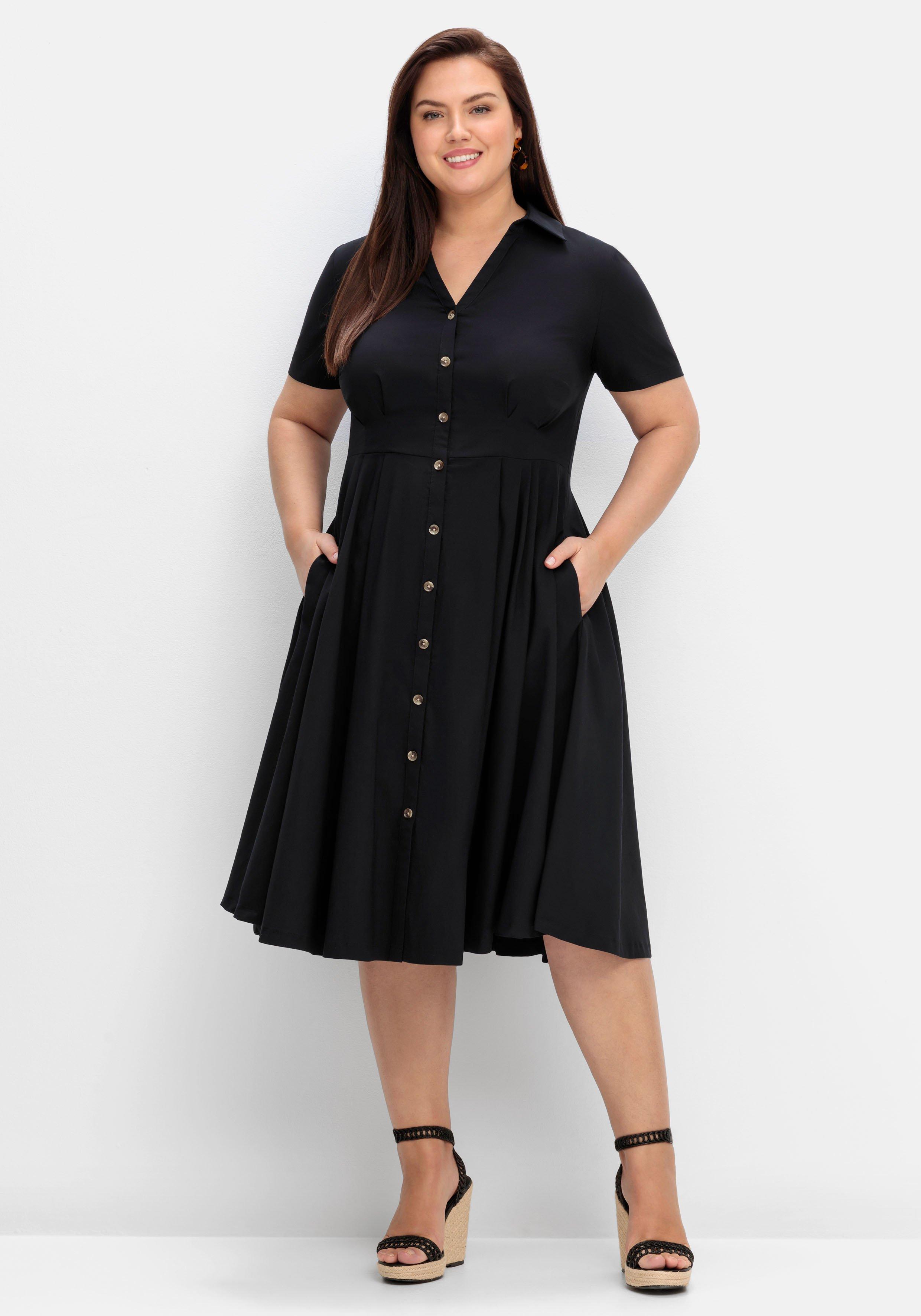 Hemdblusenkleid mit ausgestelltem Rock, aus Popeline