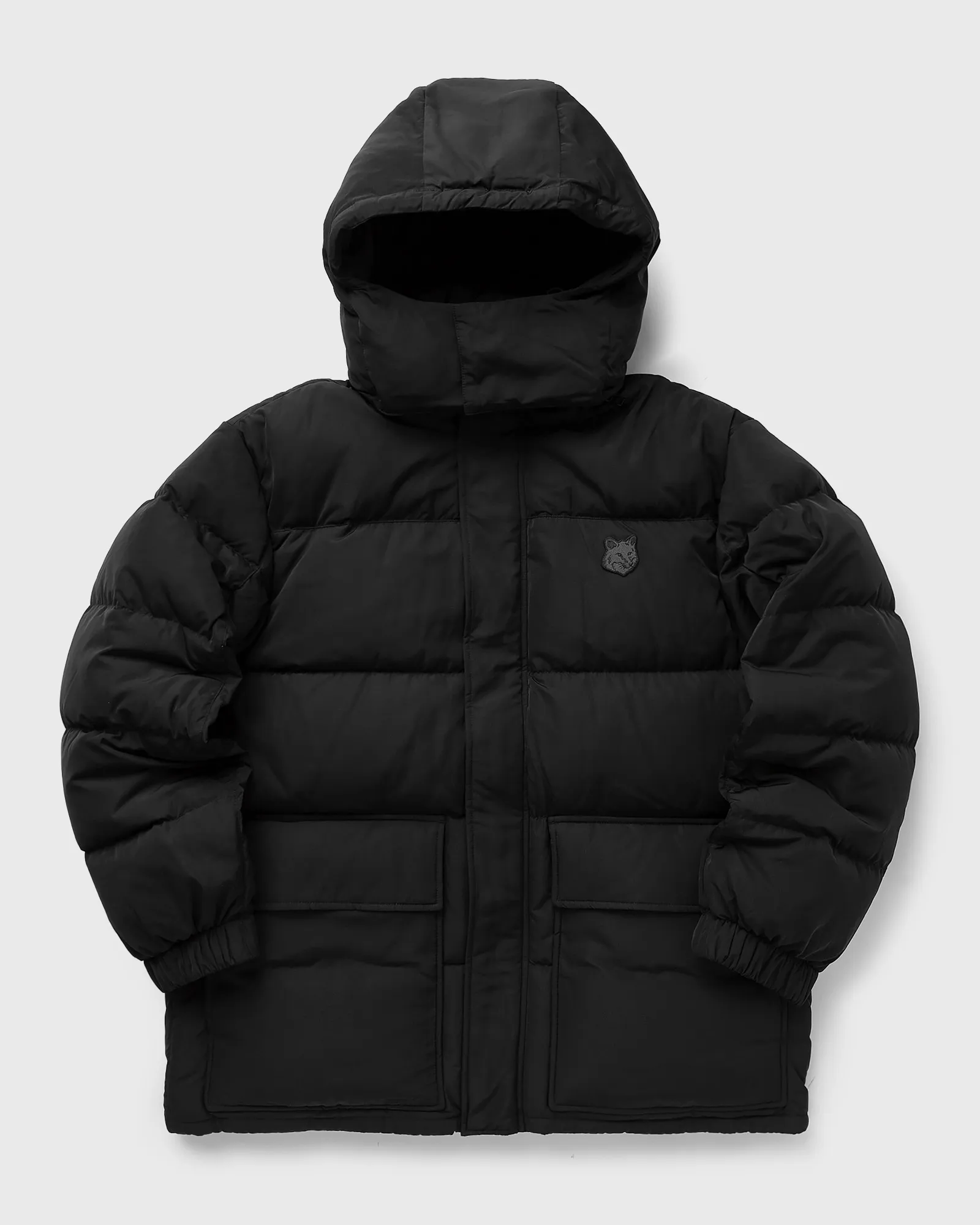 Maison Kitsune HOODED PUFFER IN NYLON WITH TONAL FOX HEAD PATCH