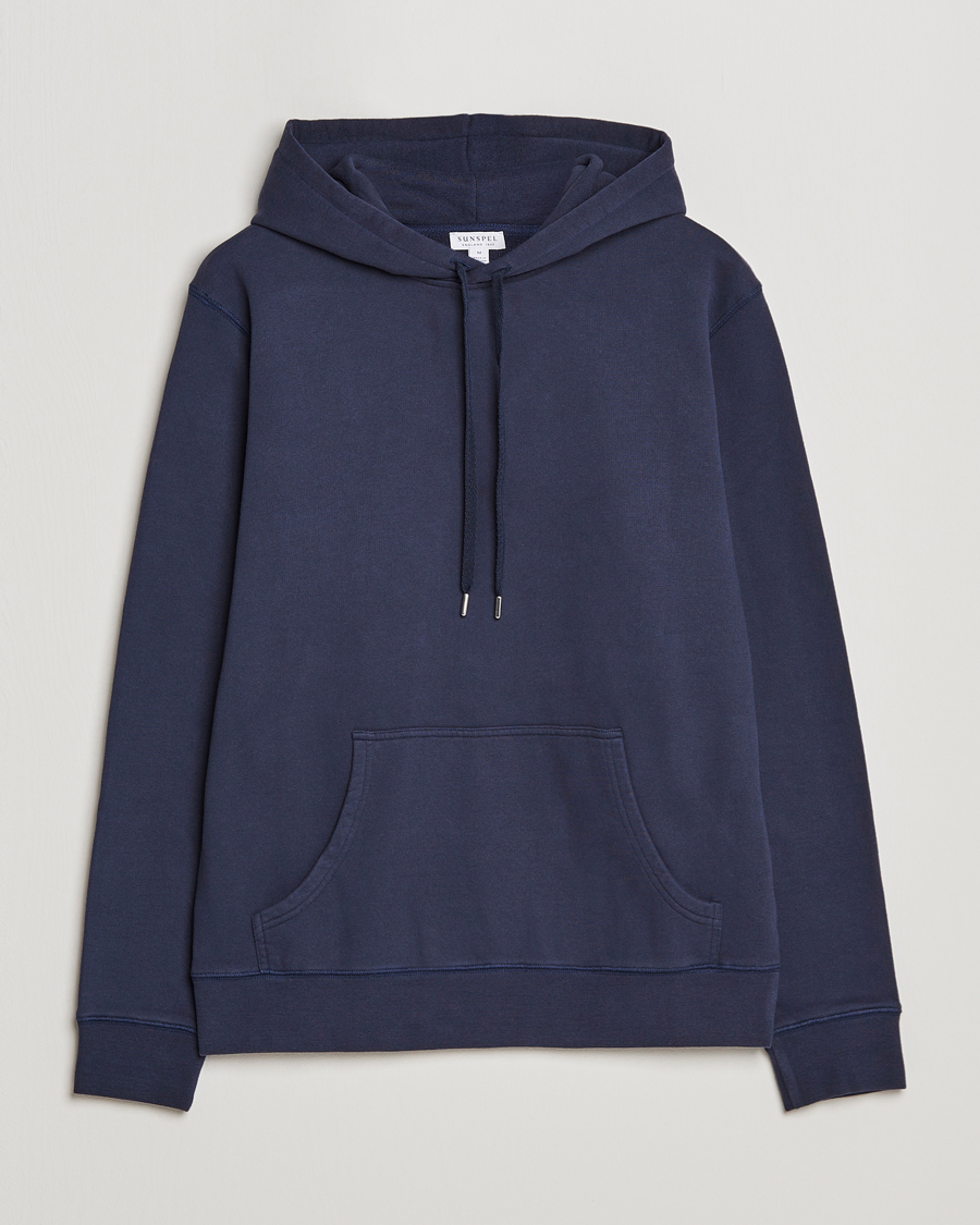 Sunspel Loopback Hoodie Navy