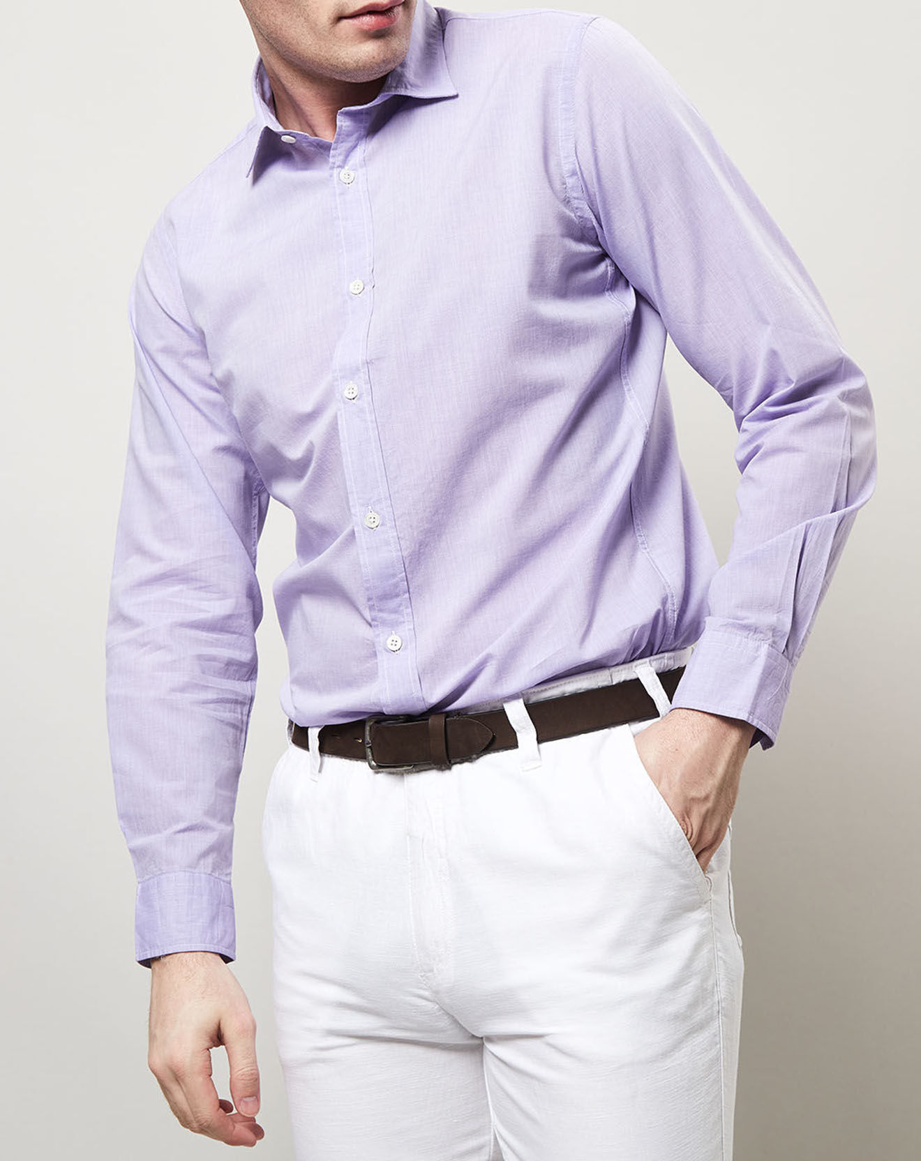 Hartford Chemise slim Sammy mauve
