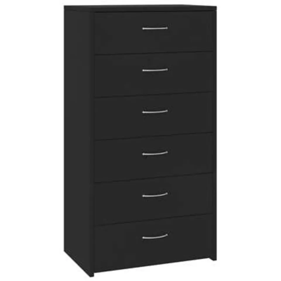 vidaXL - Dressoir - Zwart - Bewerkt hout