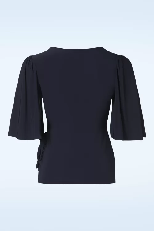 Vintage Chic for Topvintage Belle slinky top in marineblauw
