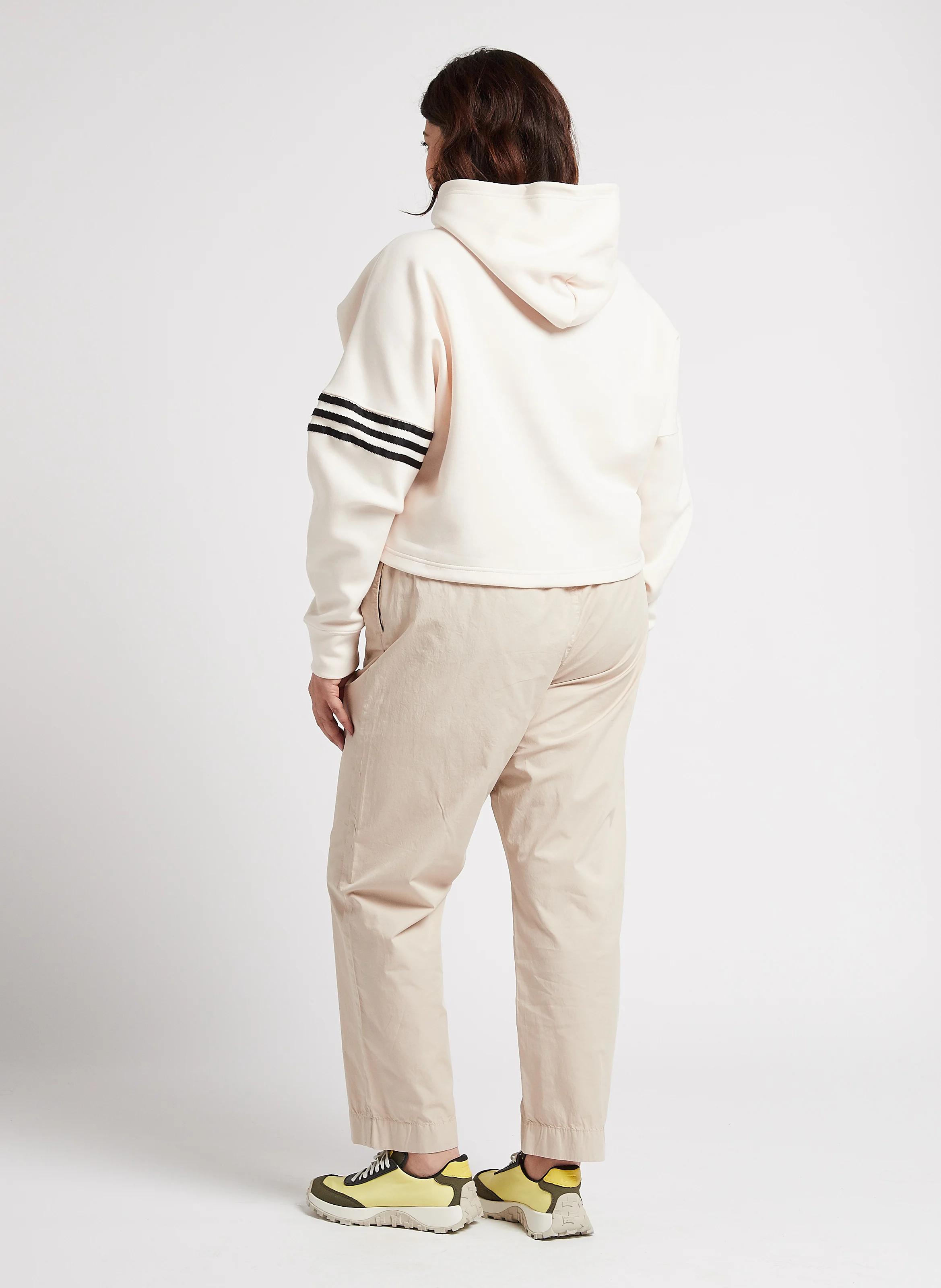 Sweat à capuche court | Beige