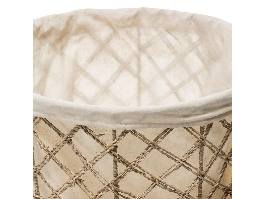 WELL HOME - Panier en osier avec couvercle beige