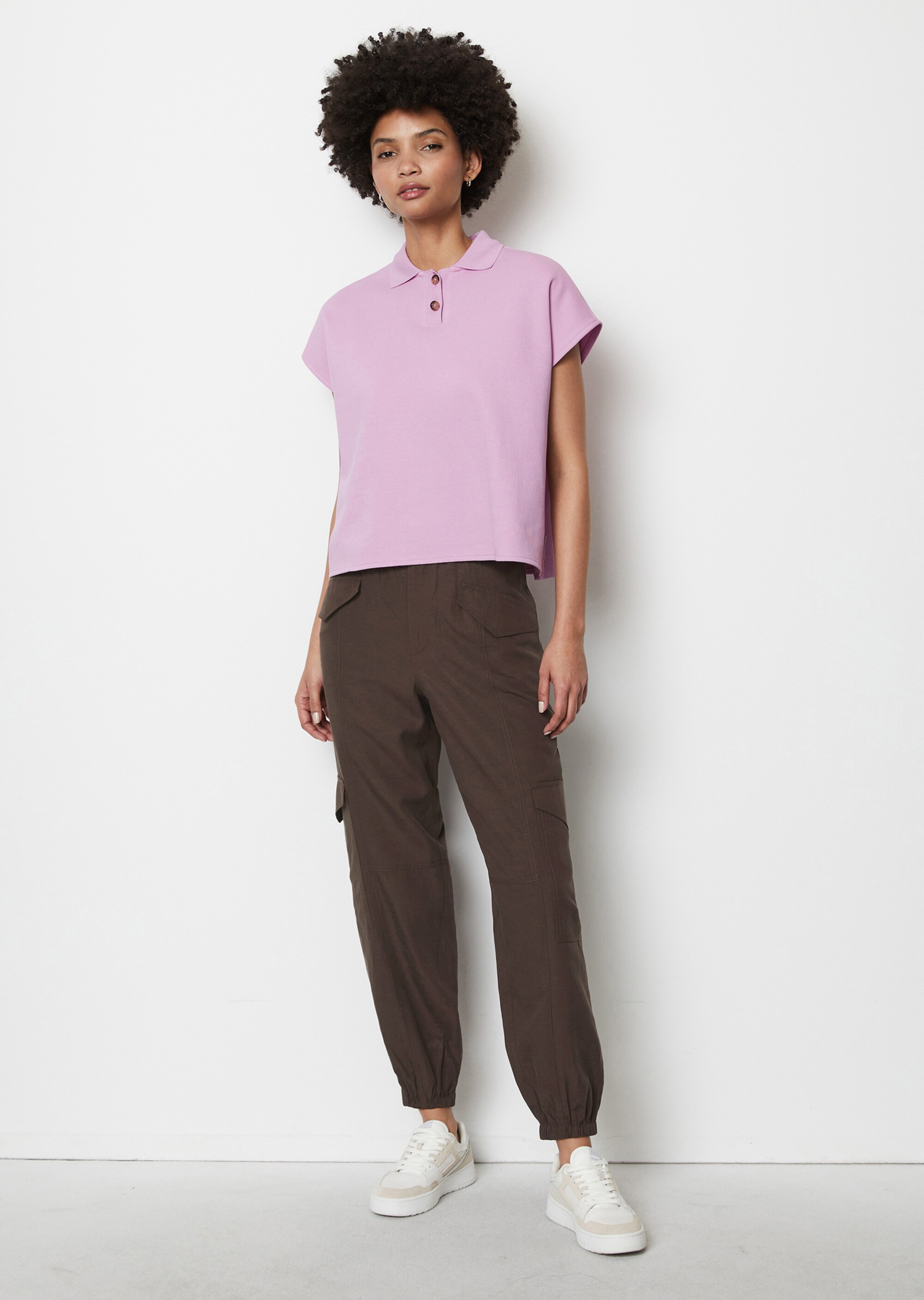 Poloshirt oversizeaus Organic-Cotton-Piqué-Jersey