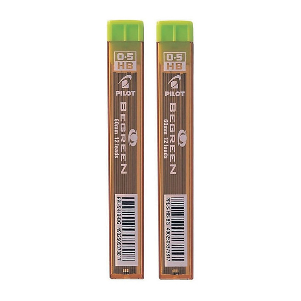 2 étuis de de 12 mines HB 0,5 mm Pilot Begreen, le lot