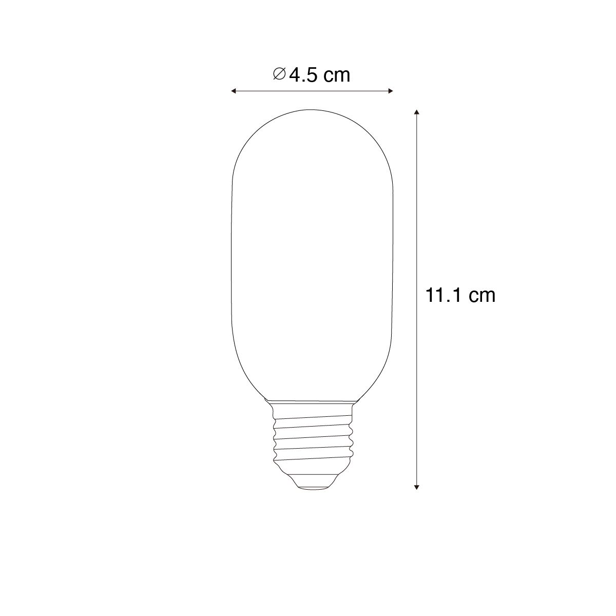 Set van 5 E27 dimbare LED goud T45 4W 300 lm 2200K