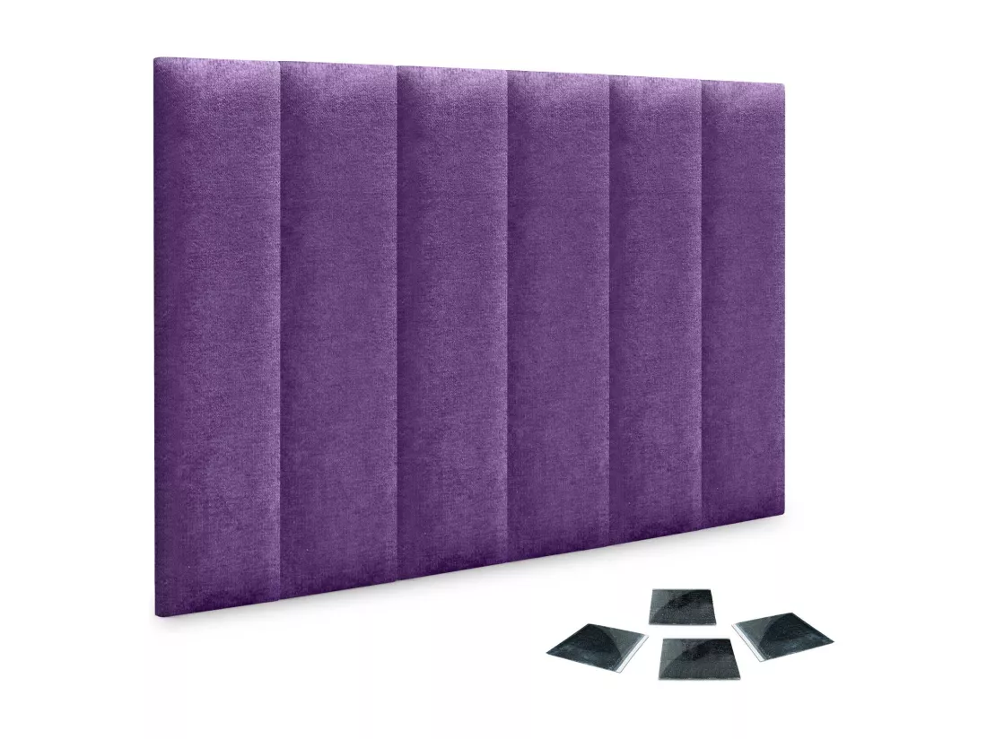 DHOME Lot de 6 Panneaux Rembourrés en Tissu Aqualine Autocollants pour Mur Acoustiques Absorbants Protection contre les Chocs (Lilas, 60x30cm, x6)