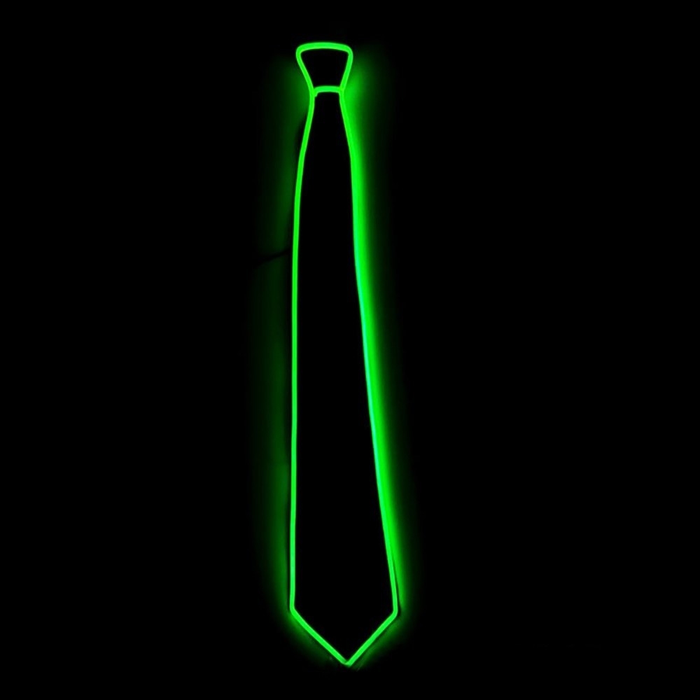 Partykrawatte mit LED Beleuchtung und Batterie Box - Grün