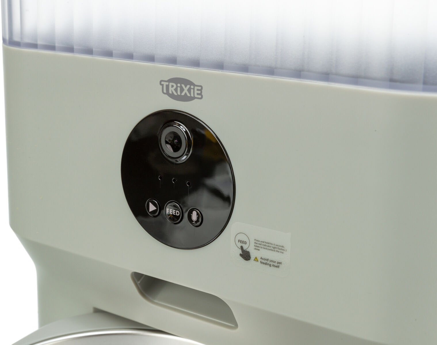 (5L) TX-C Smart Futterautomat Automatischer Haustier Futter Spender mit Kamera / App Steuerung (T24347) - Hellgrau