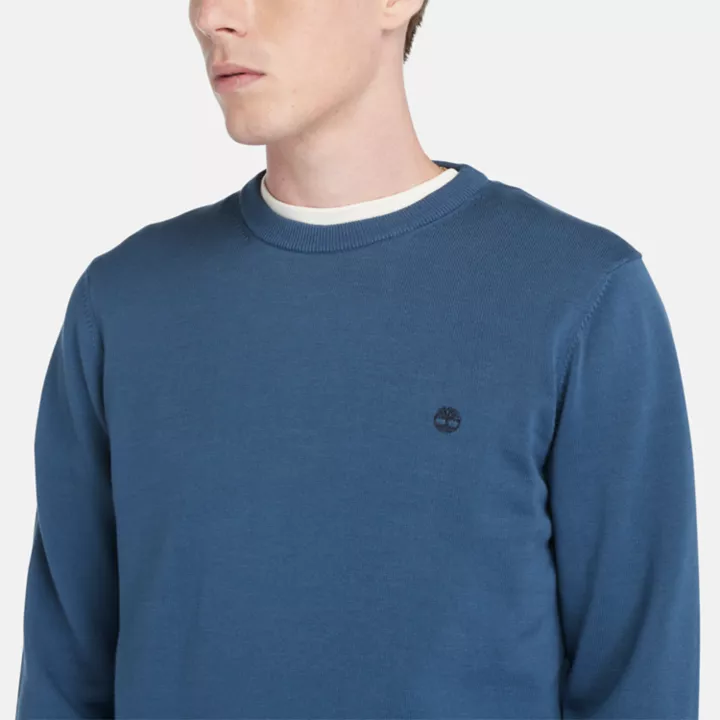 Pull à col rond Williams River pour homme en bleu marine