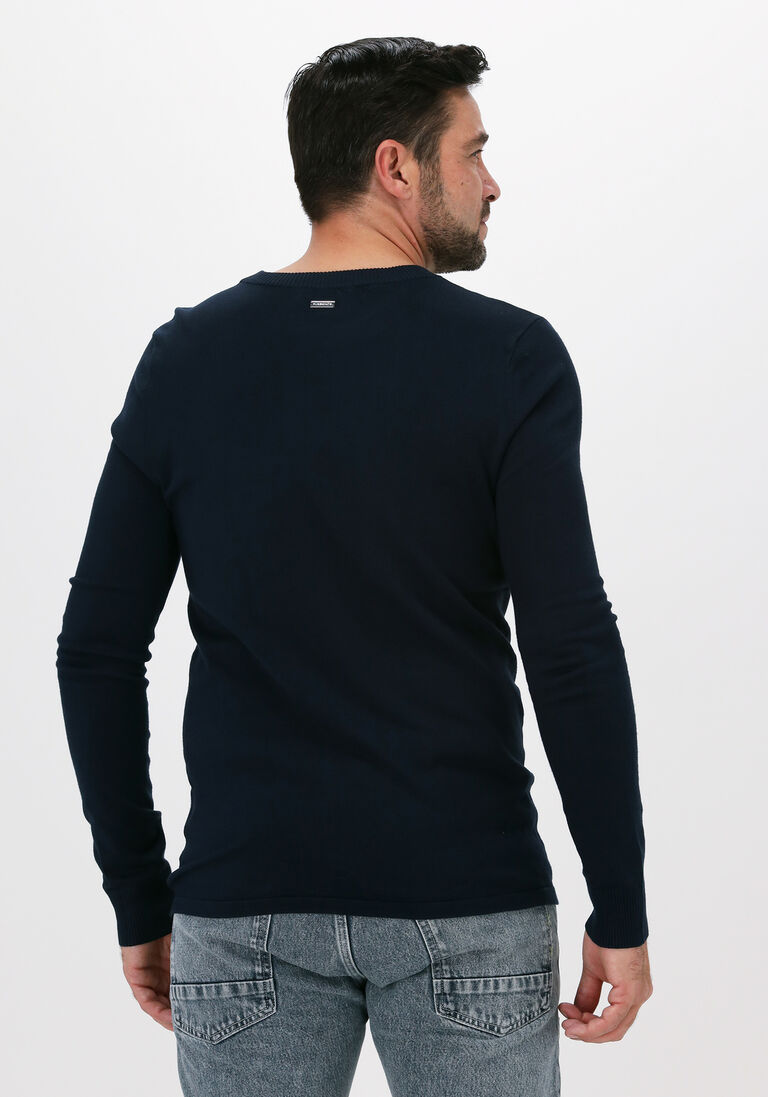 PUREWHITE donkerblauwe purewhite trui essential knit crewneck