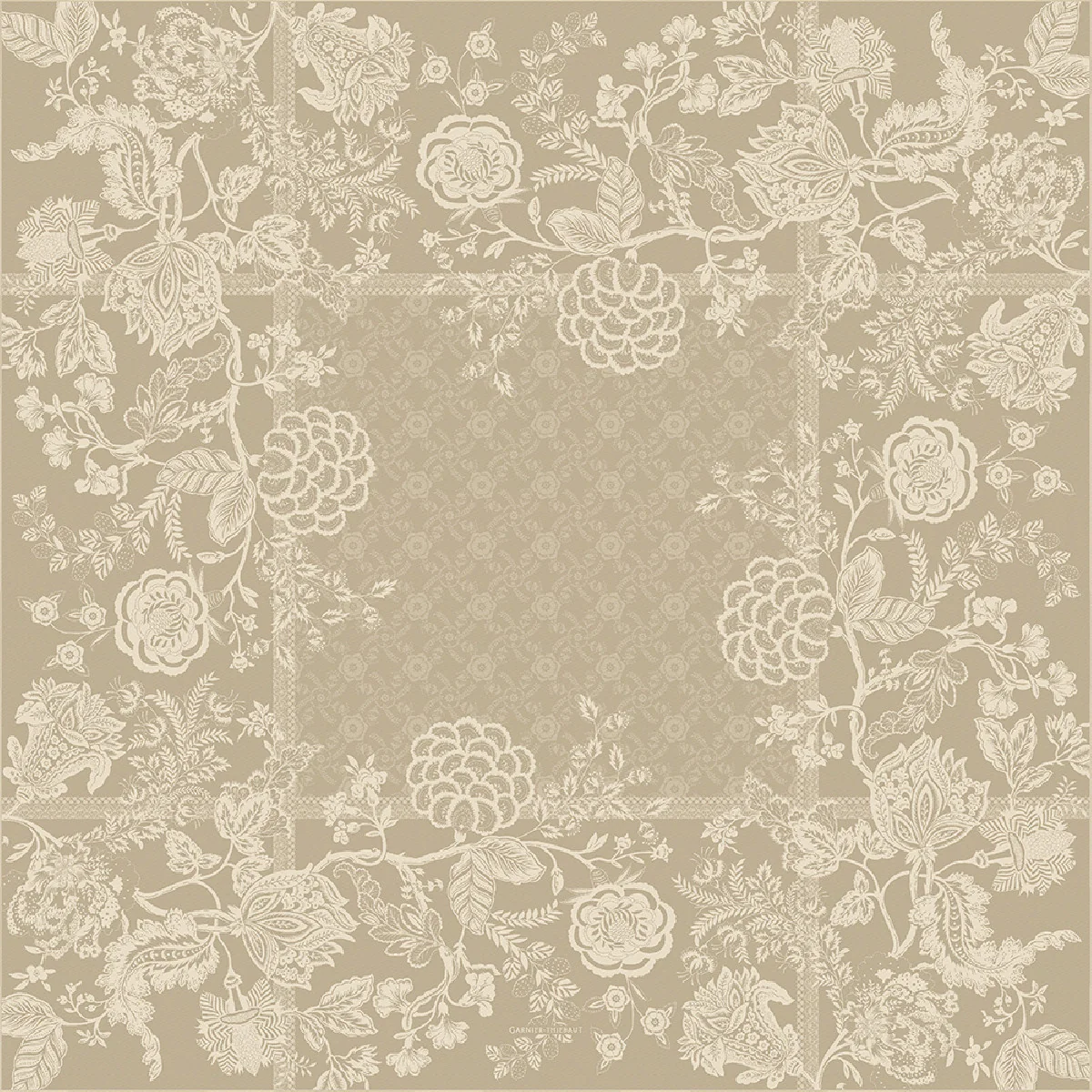 Nappe pur lin beige 174X304 Garnier Thiebaut