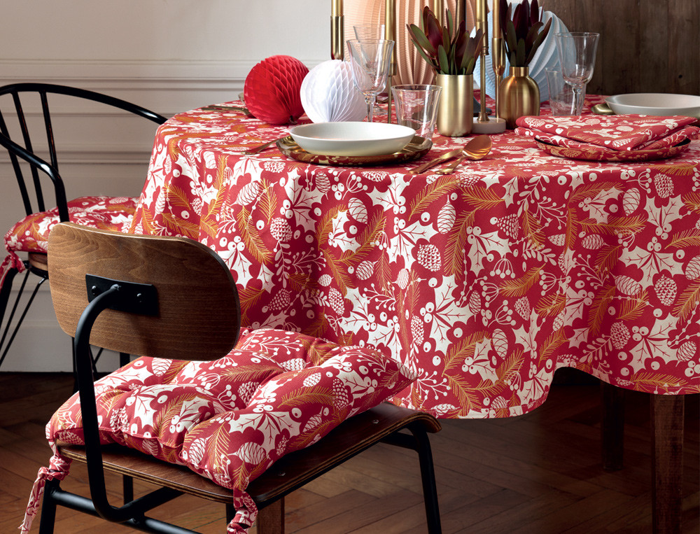 Nappe de Noël-Rouge  d'or