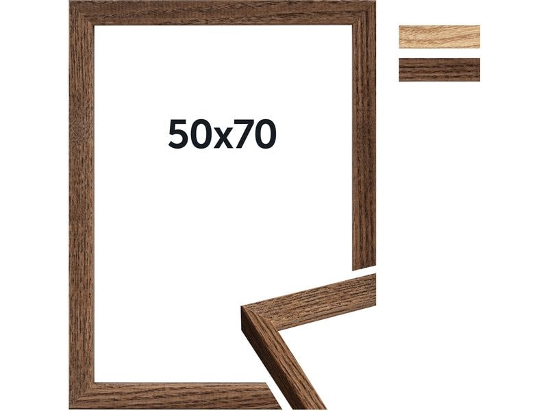 Dörr Bilderrahmen Slim, Dunkelbraun, 50 x 70 cm Fotorahmen aus Holz und Crilex