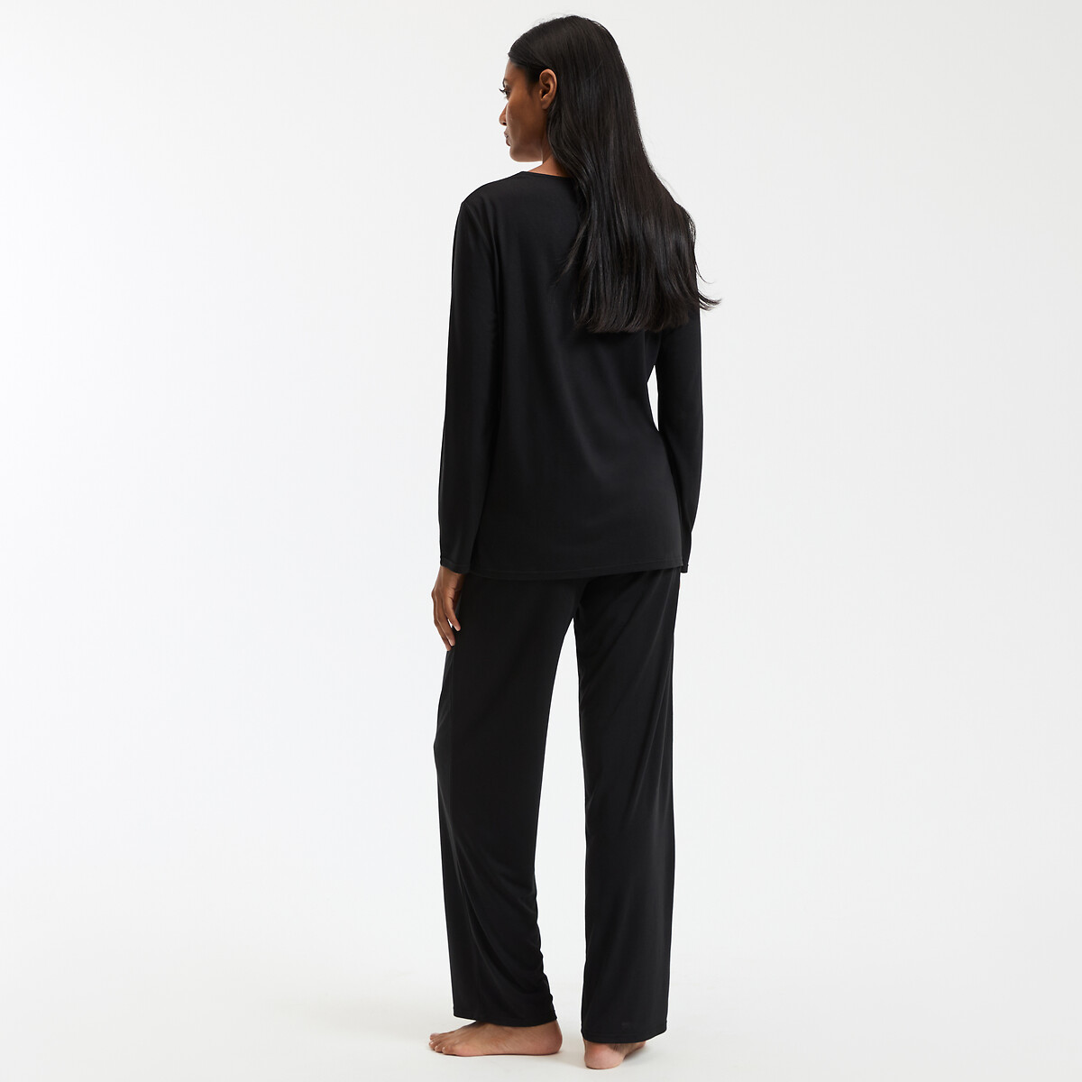 ANNE WEYBURN<br>Pijama de malha de viscose de manga comprida