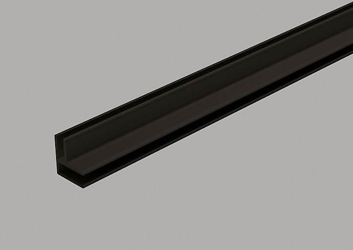 Coin profilé de finition alu noir pour dalles PVC Dumawall L. 260 x l 15cm x H. 1.5 cm Ép 5 mm