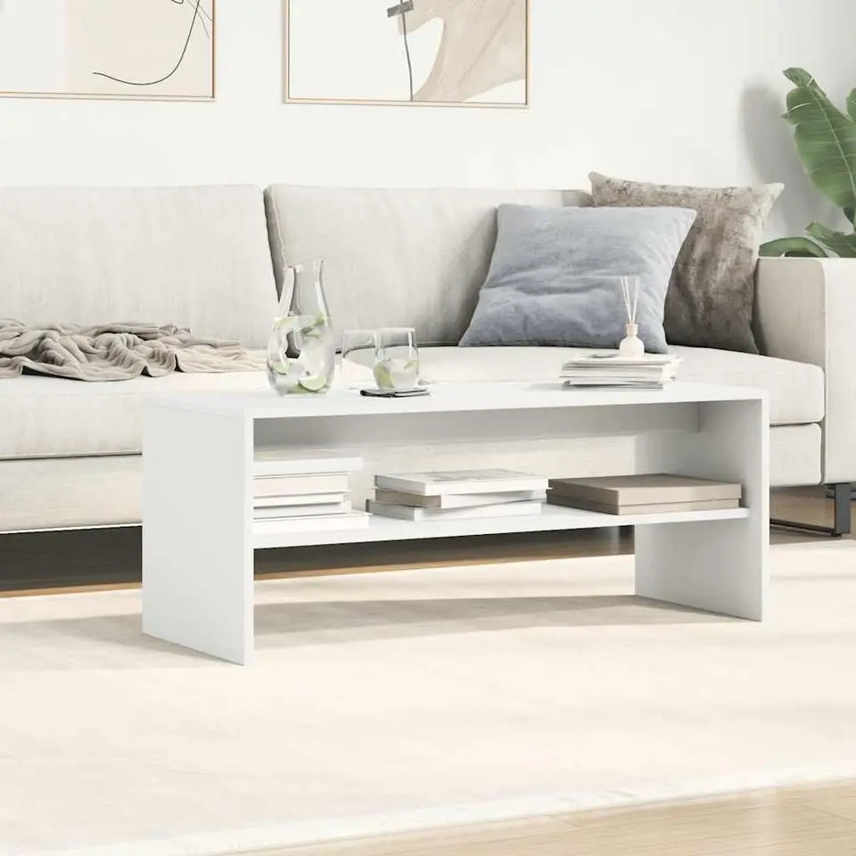 vidaXL - TV-meubel met 1 legplank - Wit - Bewerkt hout - 100x40x40 cm