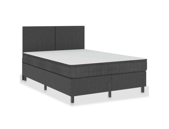 VIDAXL - Sommier 180 x 200 Sommier tapissier gris foncé tissu 180x200 cm
