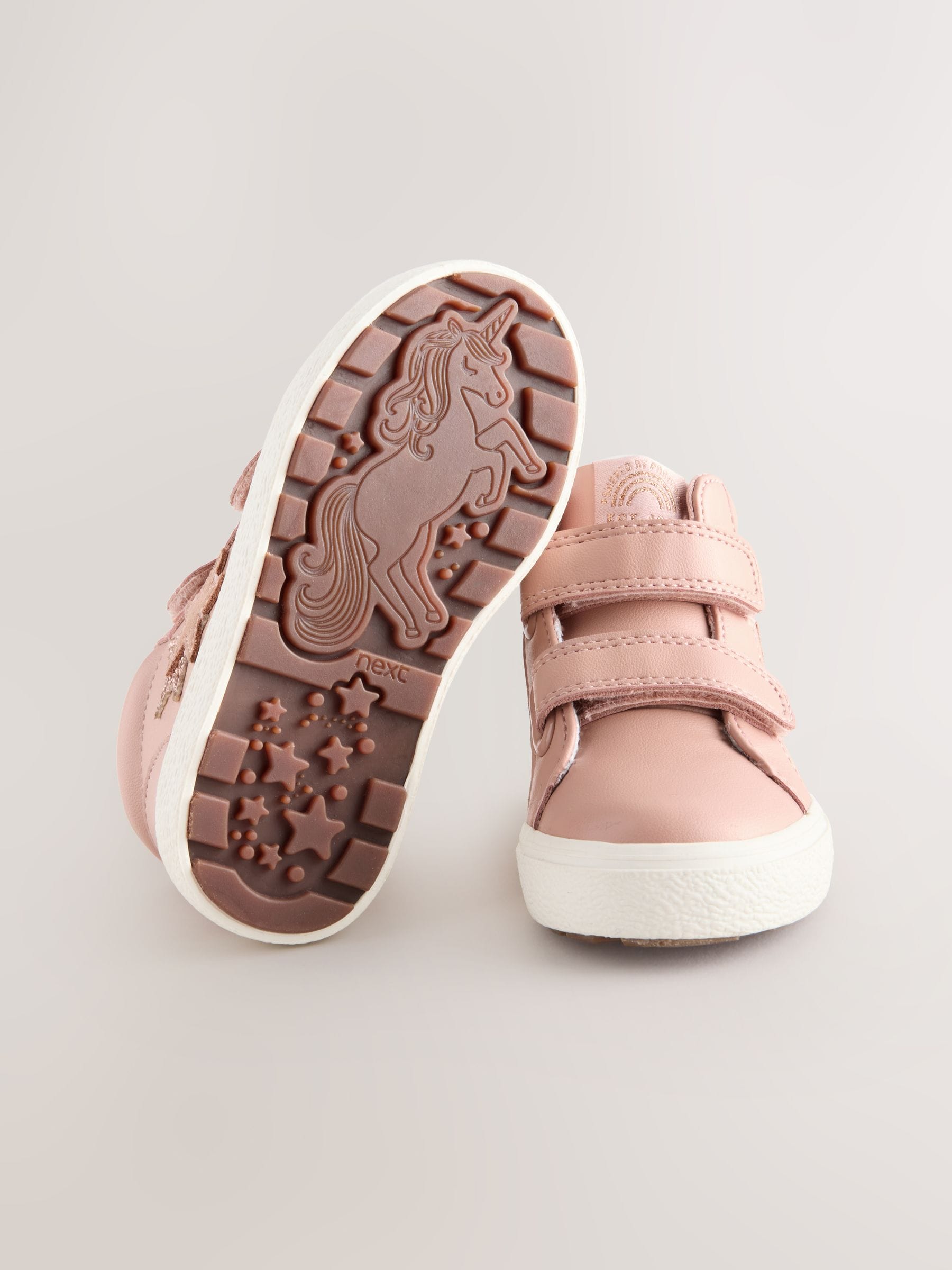 Roze - Hoge sneakers met klittenbandsluiting