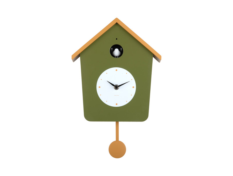 Wall Clock Cuckoo Light KA6044YE Ochre yellow & misty blue