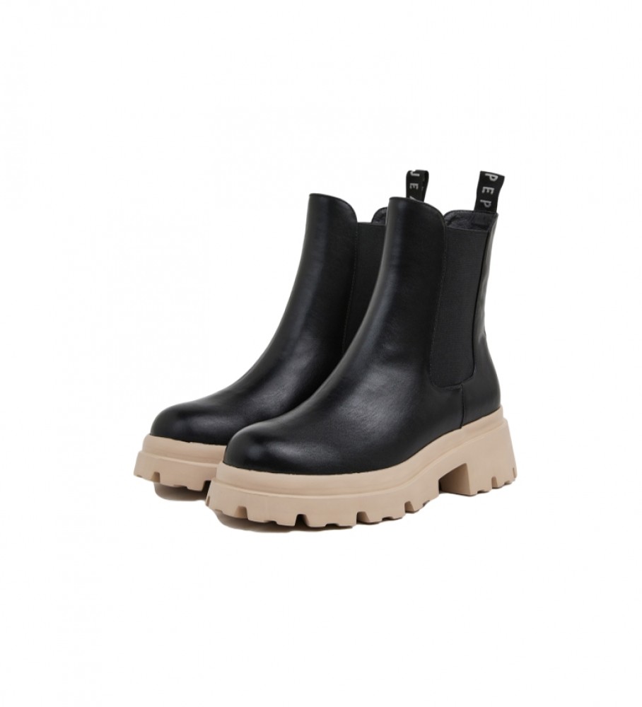 Botas Chelsea Pepe Jeans Lol, pretas - Altura do salto: 6 cm -