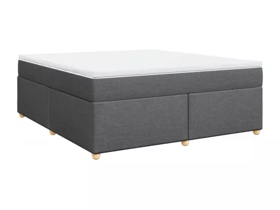 Sommier à lattes de lit avec matelas Gris foncé 180x200cm Tissu