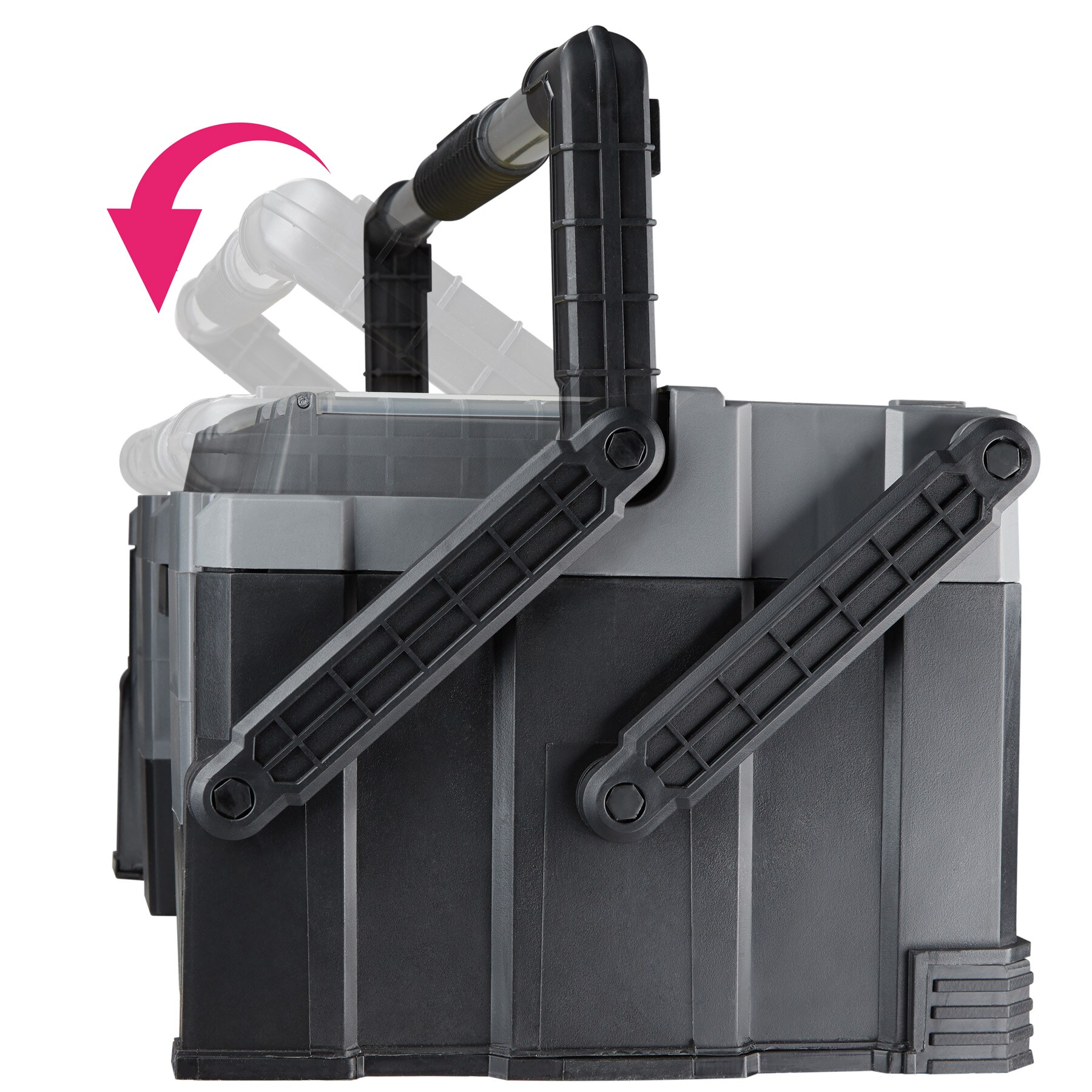 tectake® Werkzeugkasten, aus robustem Kunststoff, 2 Ebenen mit 15 Sortimentskästchen zum Herausnehmen, 56,5 x 31,5 x 24,5 cm