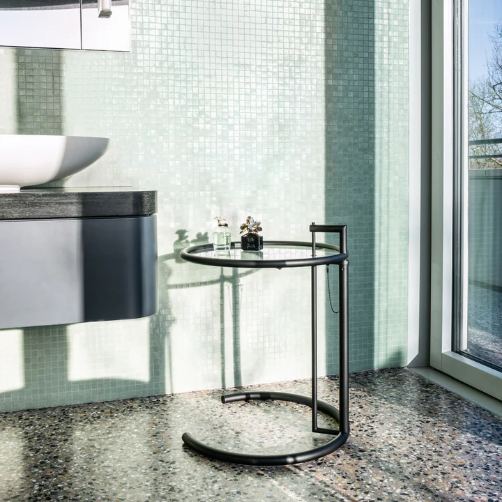 ClassiCon - Adjustable Table E1027, schwarz / Kristallglas