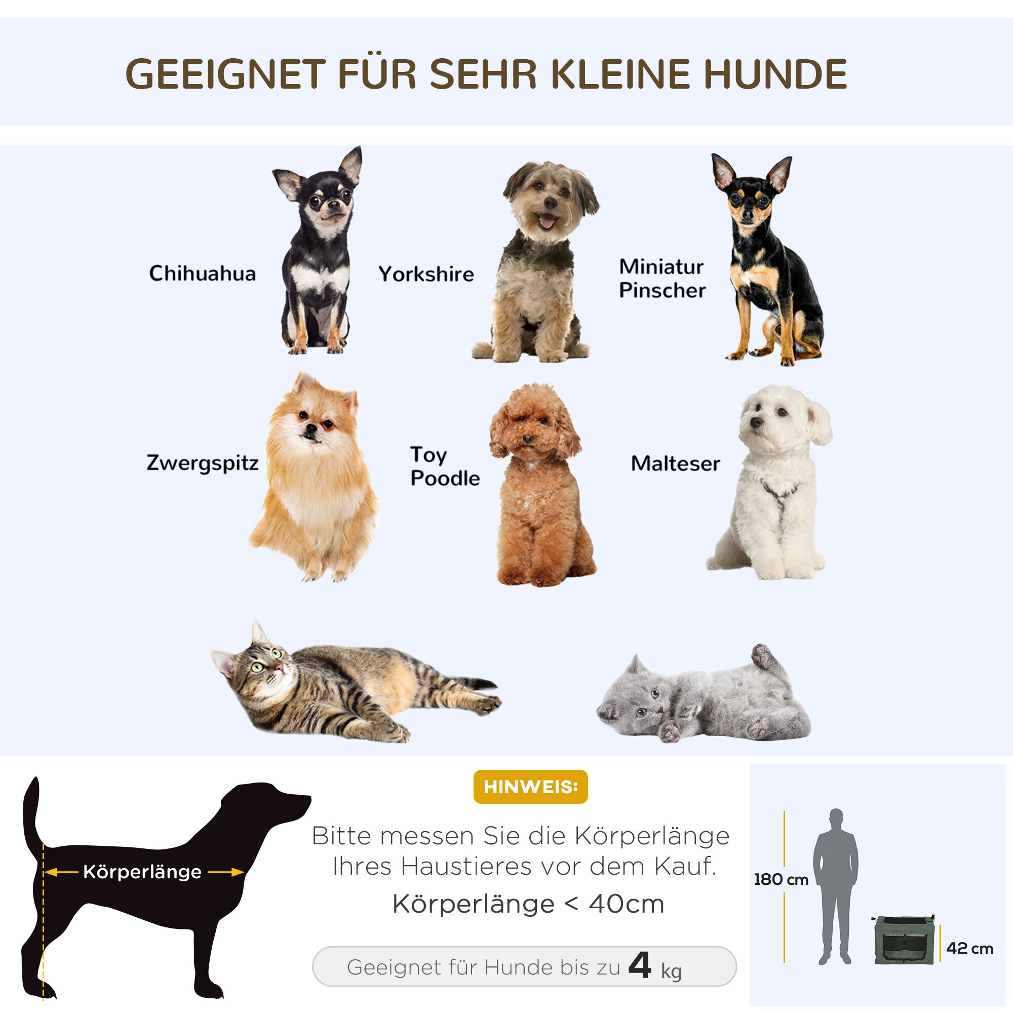 PawHut Hundetasche mit zwei Griffe grau 60L x 42B x 42H cm