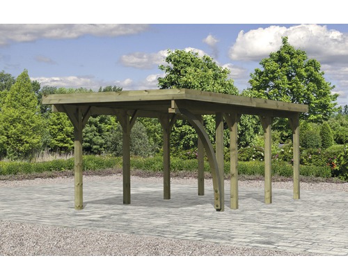 Enkele carport Karibu Bremm 2 variant B 318x670 cm drukgeïmpregneerd